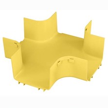 PANDUIT 6X4 FOUR WAY CROSS FITTING FOR 6X4 CHANNEL FITTINGS TO CREATE HORIZONTAL FOUR WAY CROSS INTERSECTION YELLOW