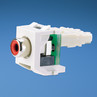 PANDUIT NETKEY KEYSTONE MODULE SUPPLIED WITH RCA PUNCHDOWN CONNECTOR - INSERT RED - IN BLACK